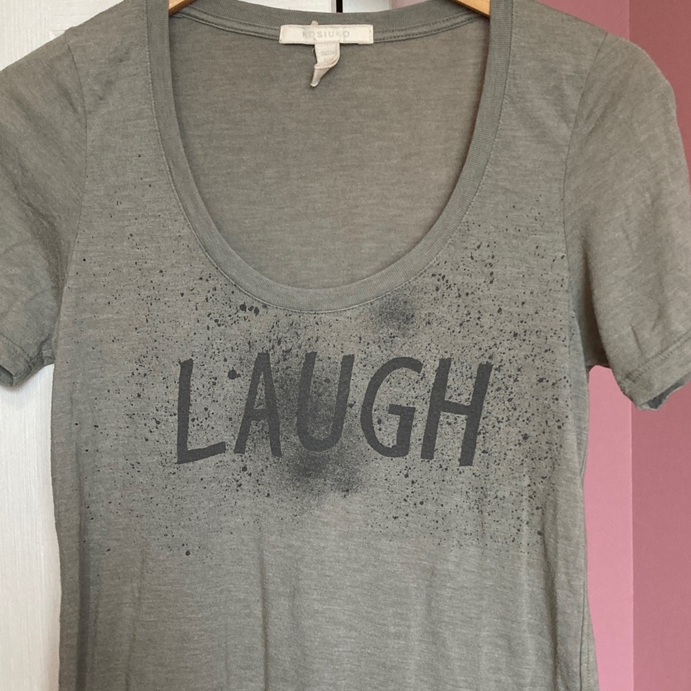 KOSIUKO Olive Green Scoop Neck Tee